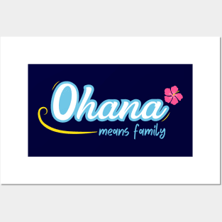 'Ohana Means Family - Blue - Lilo and Stitch Inspired Posters and Art